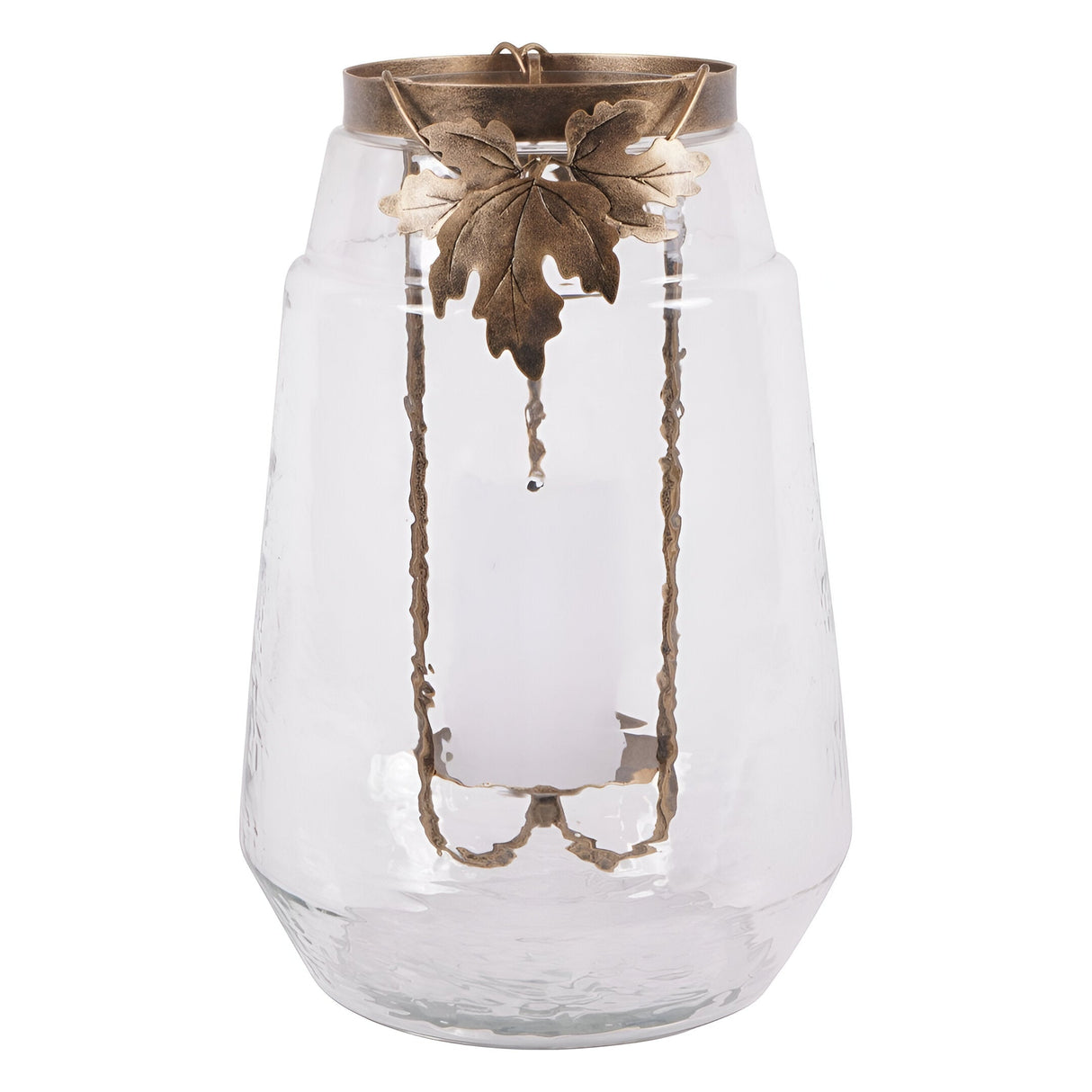 Laura Ashley Large Leaf Bottle Hurricane - Bronze