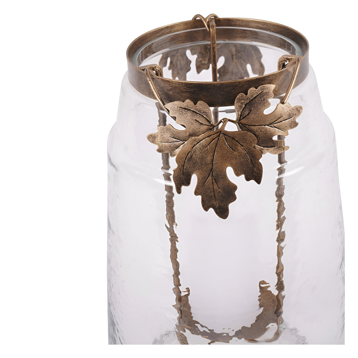 Laura Ashley Large Leaf Bottle Hurricane - Bronze