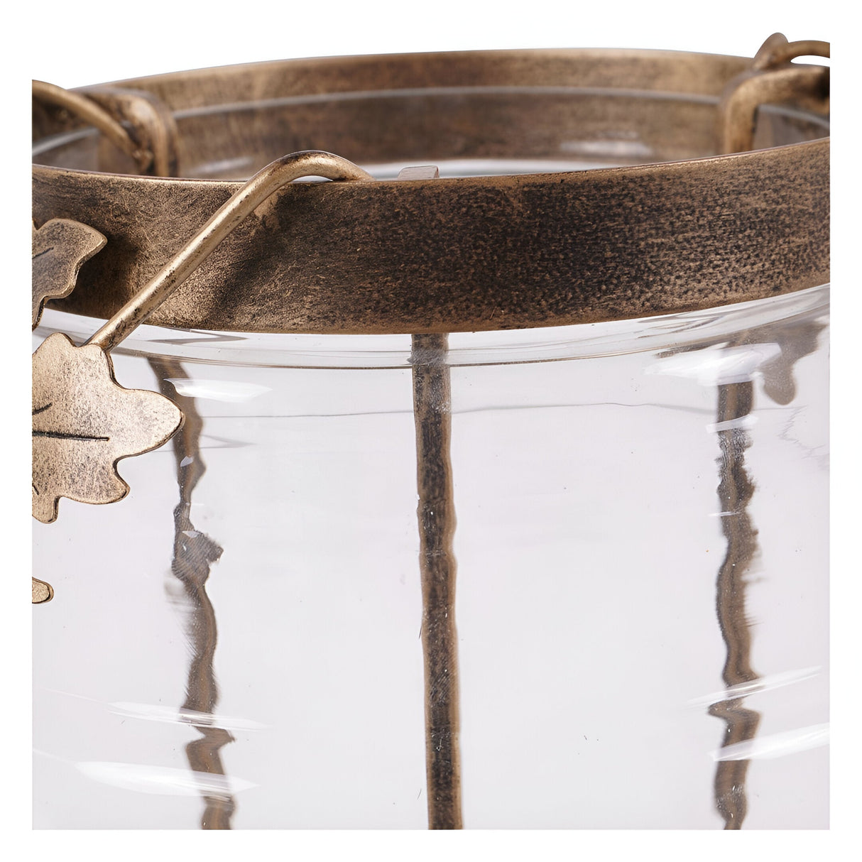 Laura Ashley Large Leaf Bottle Hurricane - Bronze