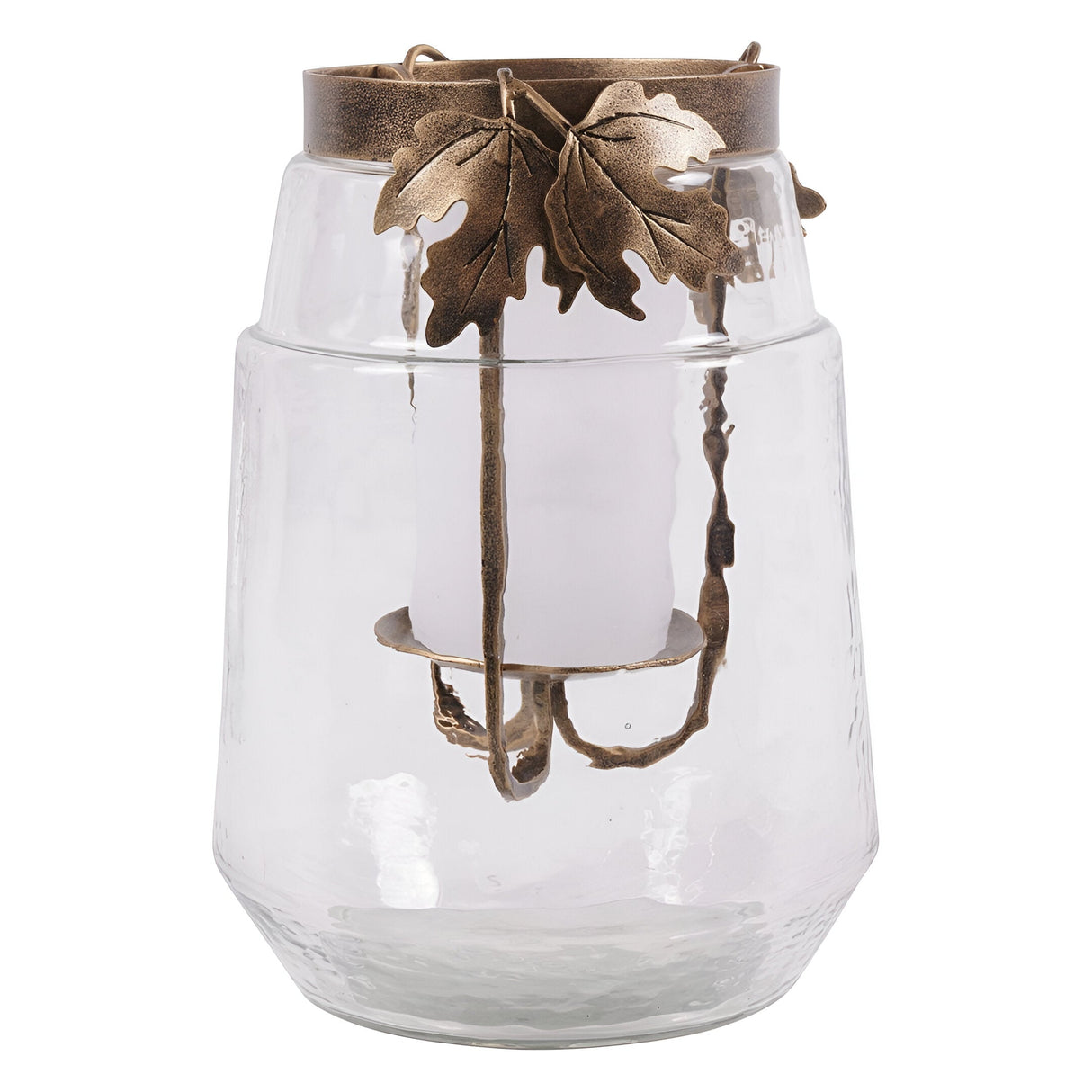 Laura Ashley Medium Leaf Bottle Hurricane - Bronze