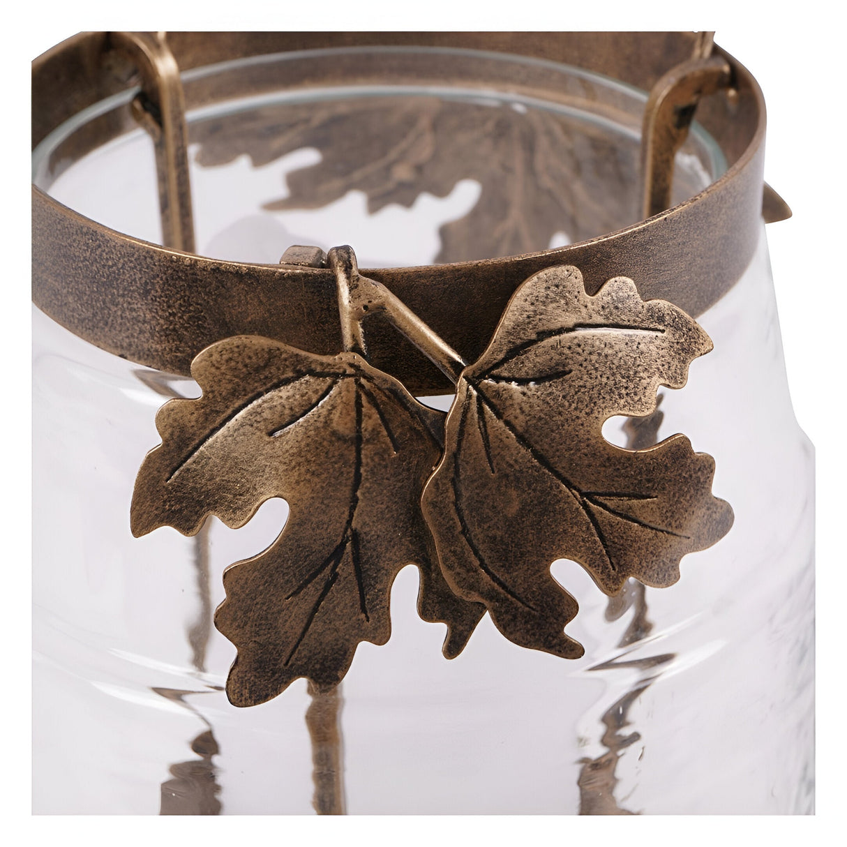 Laura Ashley Medium Leaf Bottle Hurricane - Bronze