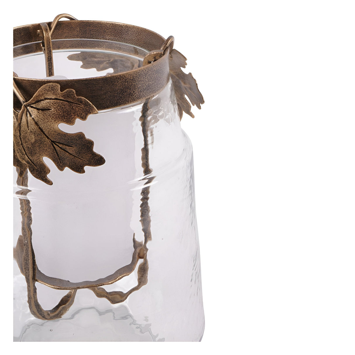 Laura Ashley Medium Leaf Bottle Hurricane - Bronze