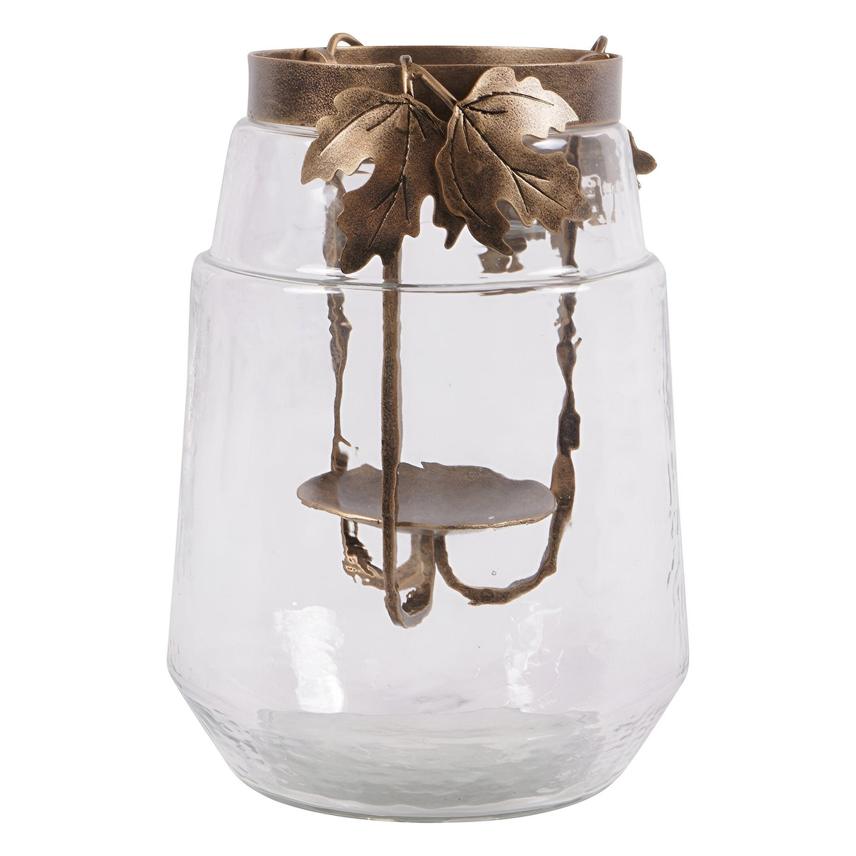 Laura Ashley Medium Leaf Bottle Hurricane - Bronze