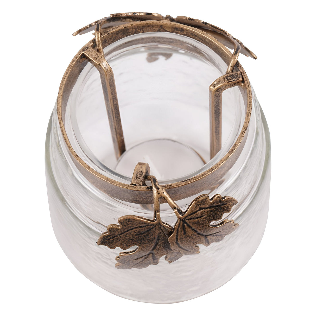 Laura Ashley Small Leaf Bottle Hurricane - Bronze