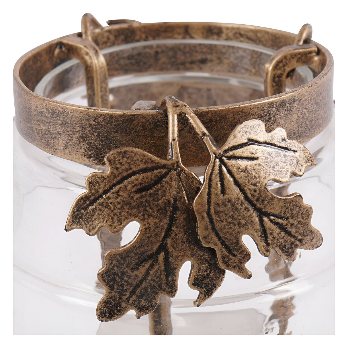 Laura Ashley Small Leaf Bottle Hurricane - Bronze