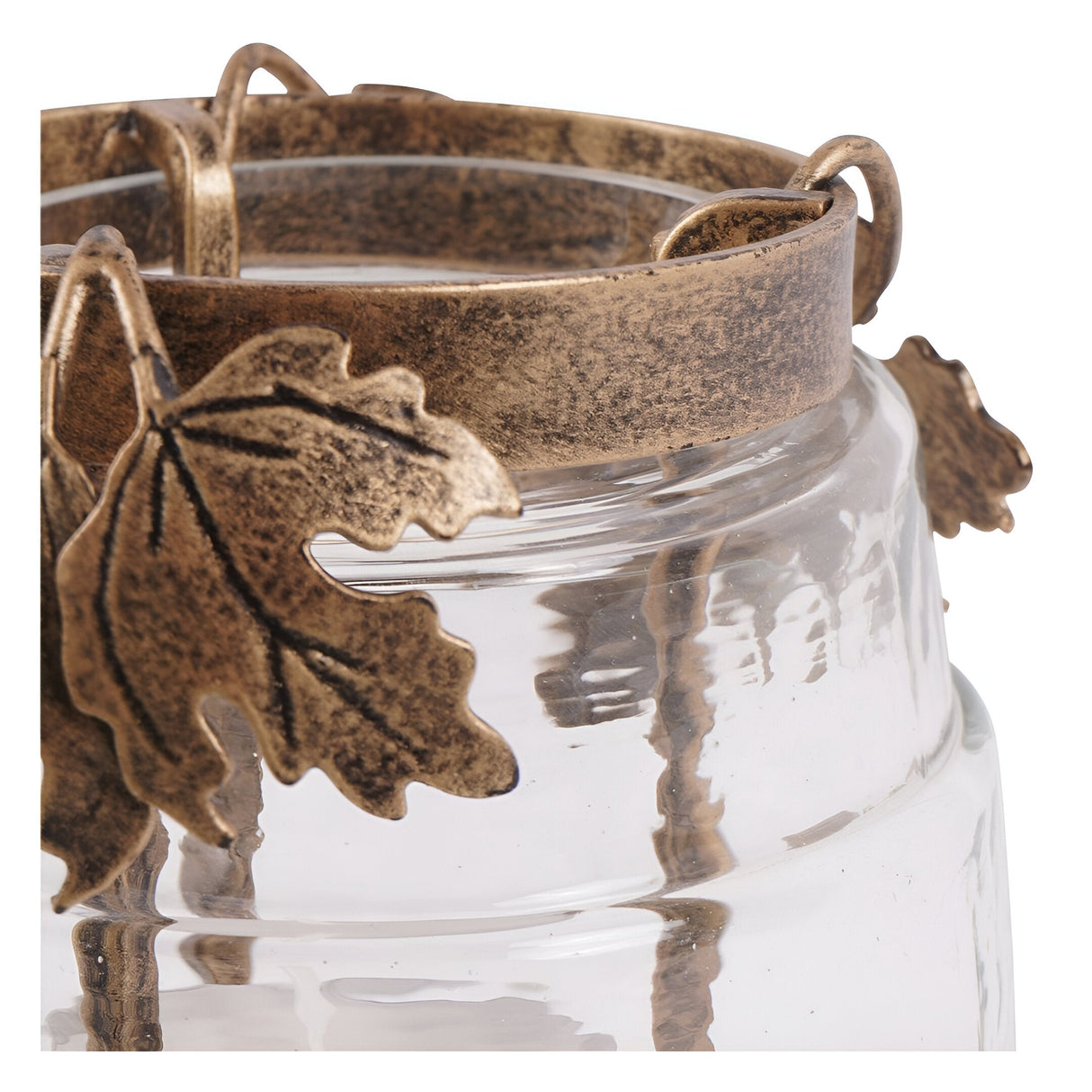 Laura Ashley Small Leaf Bottle Hurricane - Bronze