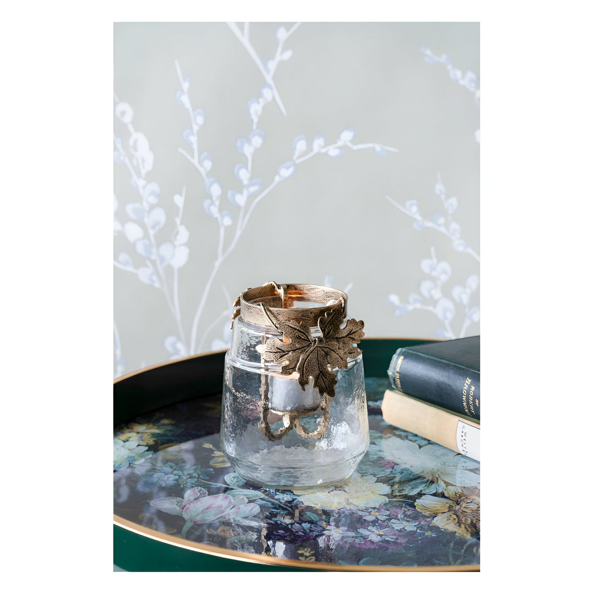 Laura Ashley Small Leaf Bottle Hurricane - Bronze