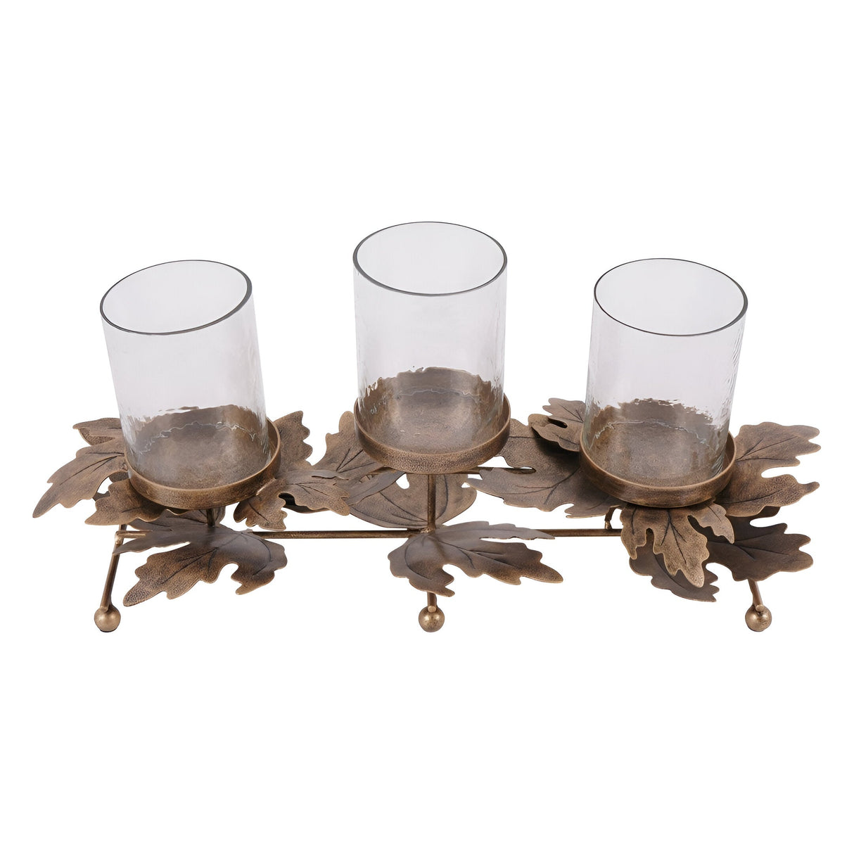 Laura Ashley Corrina Leaf 3 Candle Votive Holder - Bronze