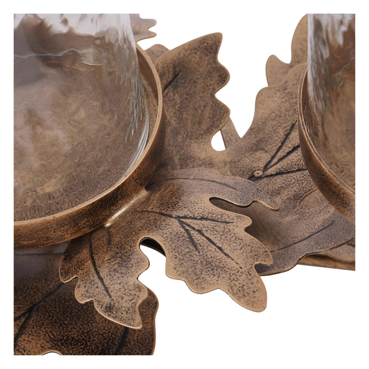 Laura Ashley Corrina Leaf 3 Candle Votive Holder - Bronze