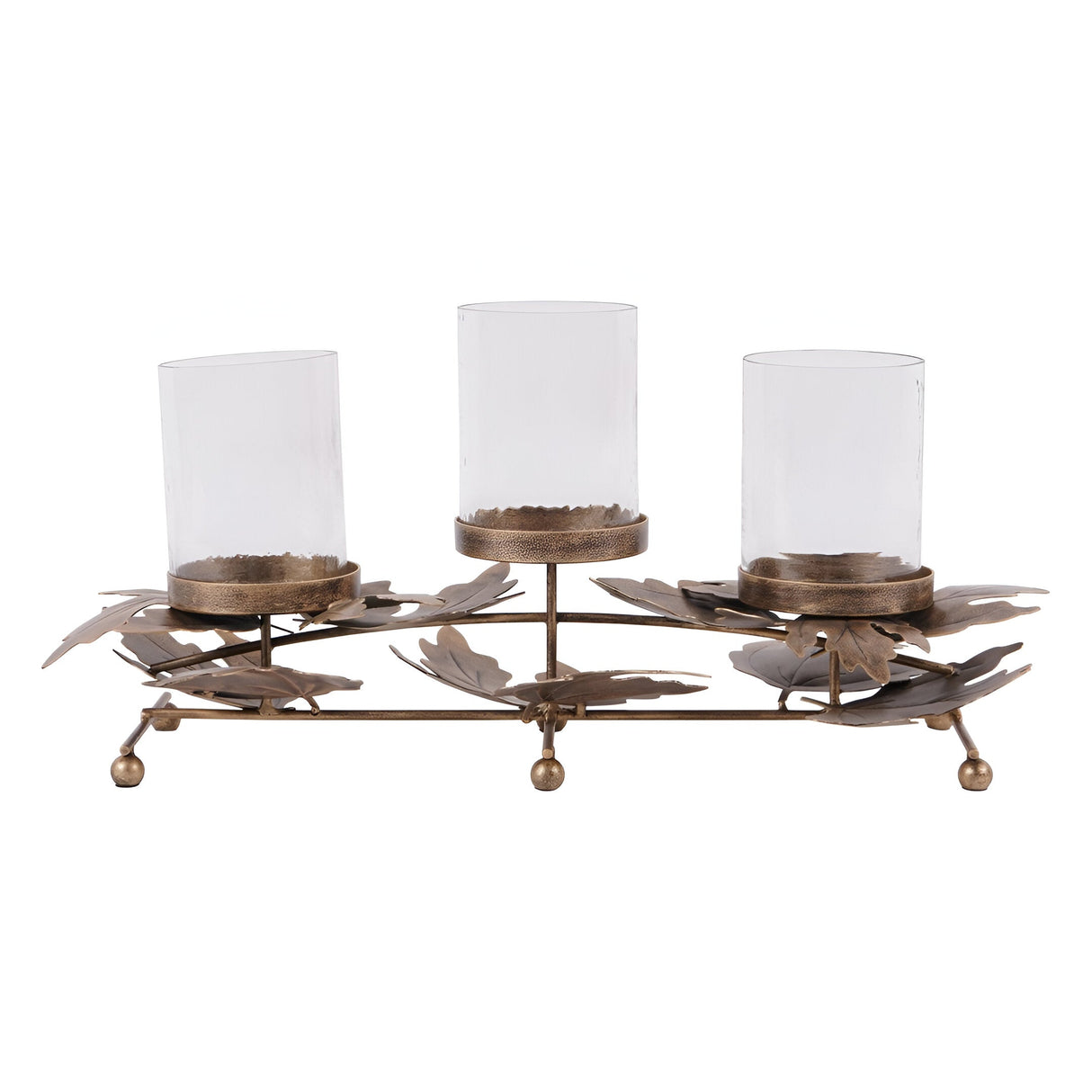 Laura Ashley Corrina Leaf 3 Candle Votive Holder - Bronze