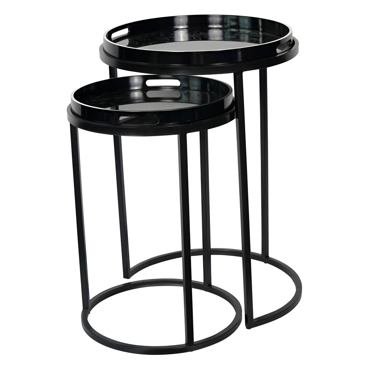 Laura Ashley Louise Set of 2 Tray Tables - Black