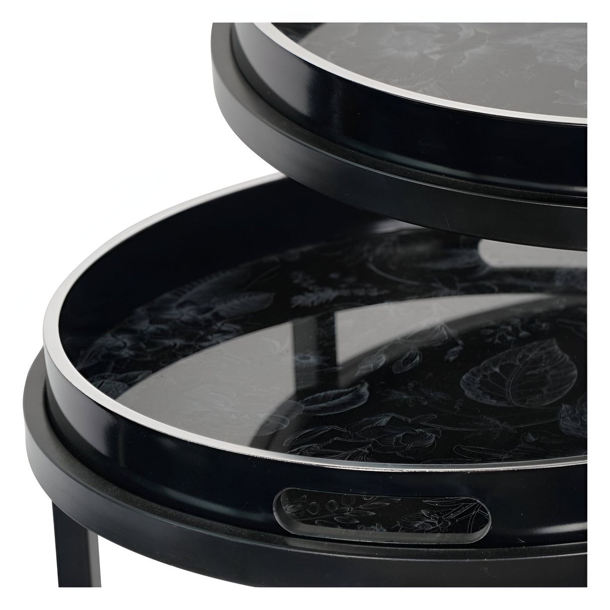 Laura Ashley Louise Set of 2 Tray Tables - Black