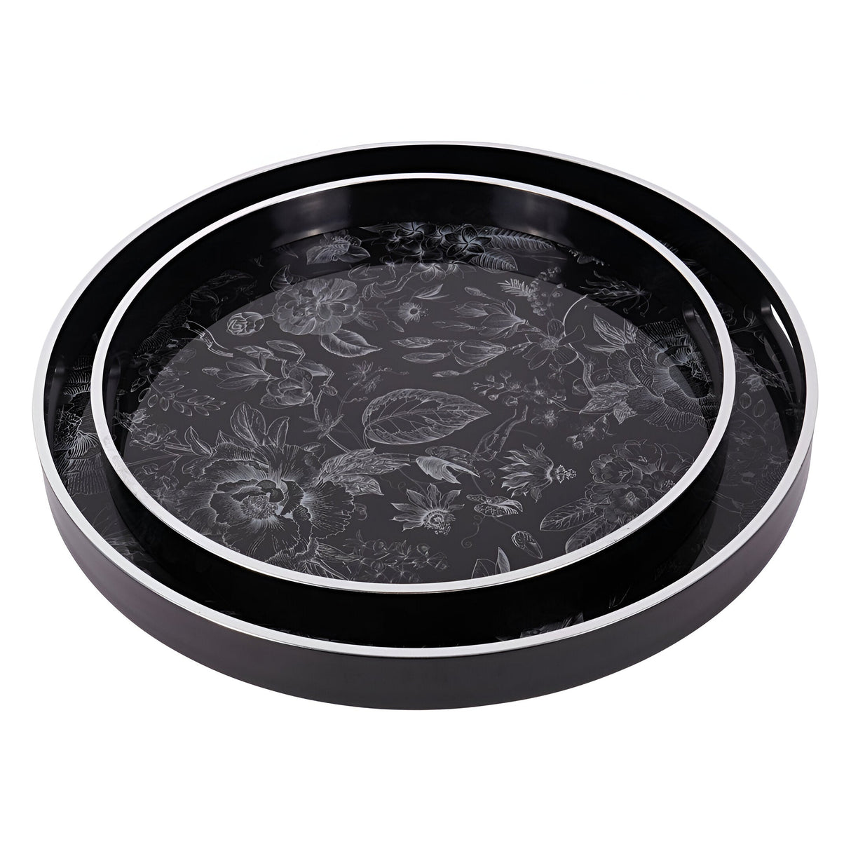 Laura Ashley Louise Print Set of 2 Trays - Black & White