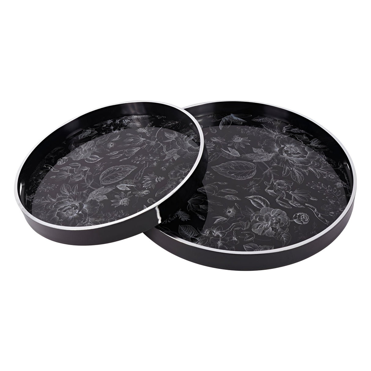 Laura Ashley Louise Print Set of 2 Trays - Black & White