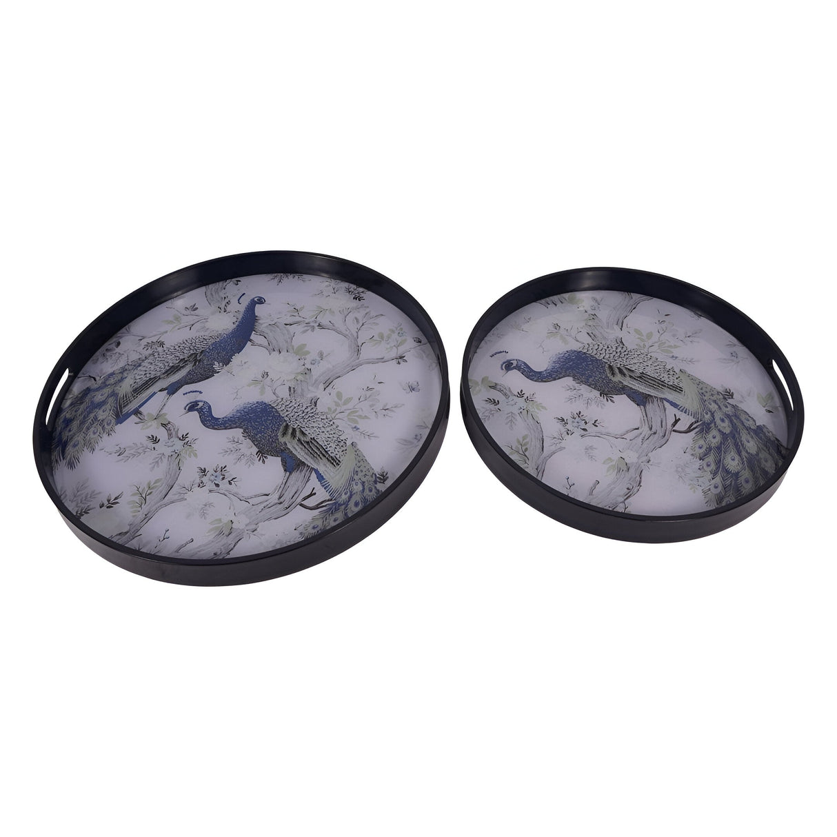 Laura Ashley Belvedere Peacock Set of 2 Trays - Blue