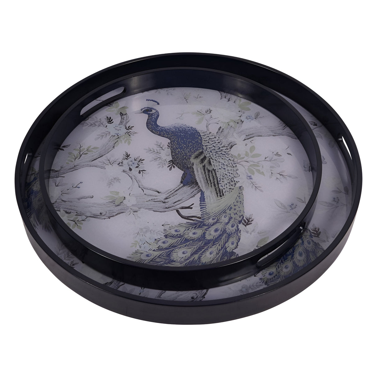 Laura Ashley Belvedere Peacock Set of 2 Trays - Blue
