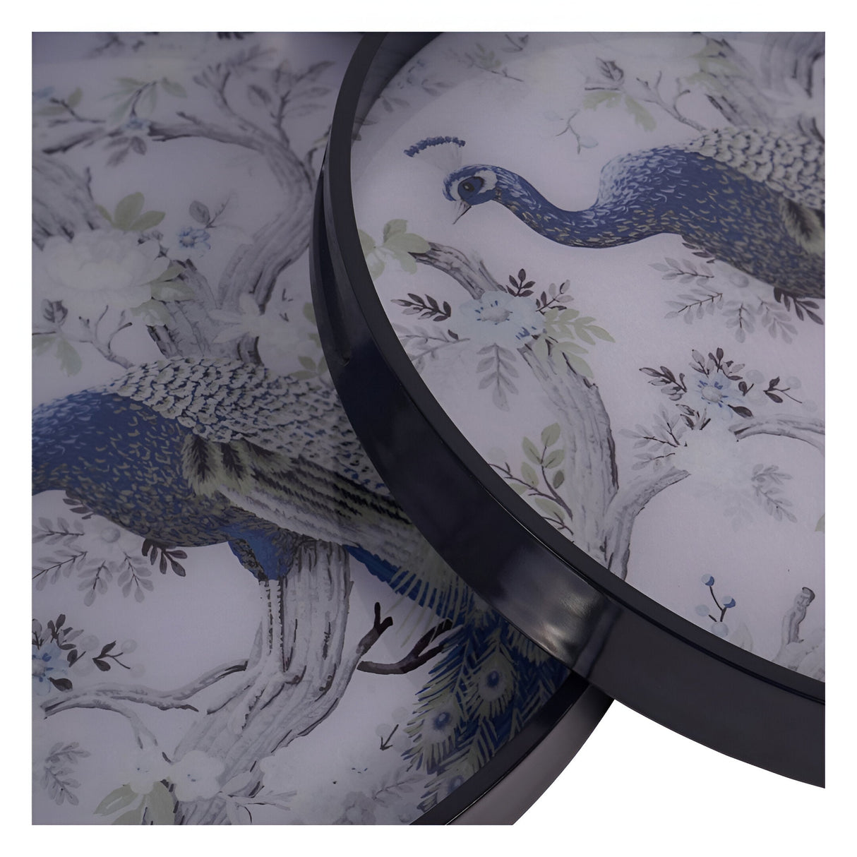 Laura Ashley Belvedere Peacock Set of 2 Trays - Blue