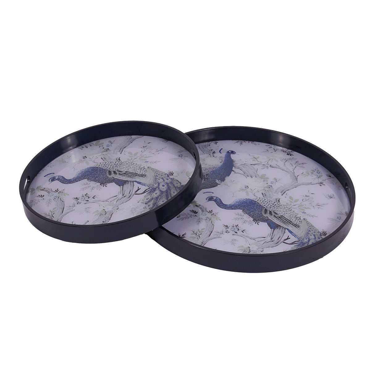 Laura Ashley Belvedere Peacock Set of 2 Trays - Blue