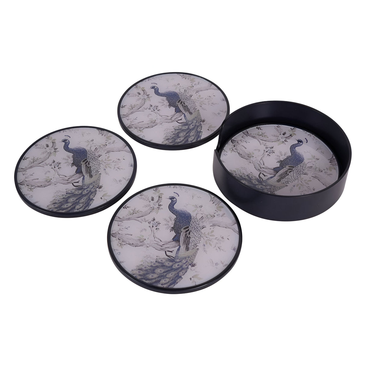 Laura Ashley Belvedere Peacock Set of 4 Coasters - Blue