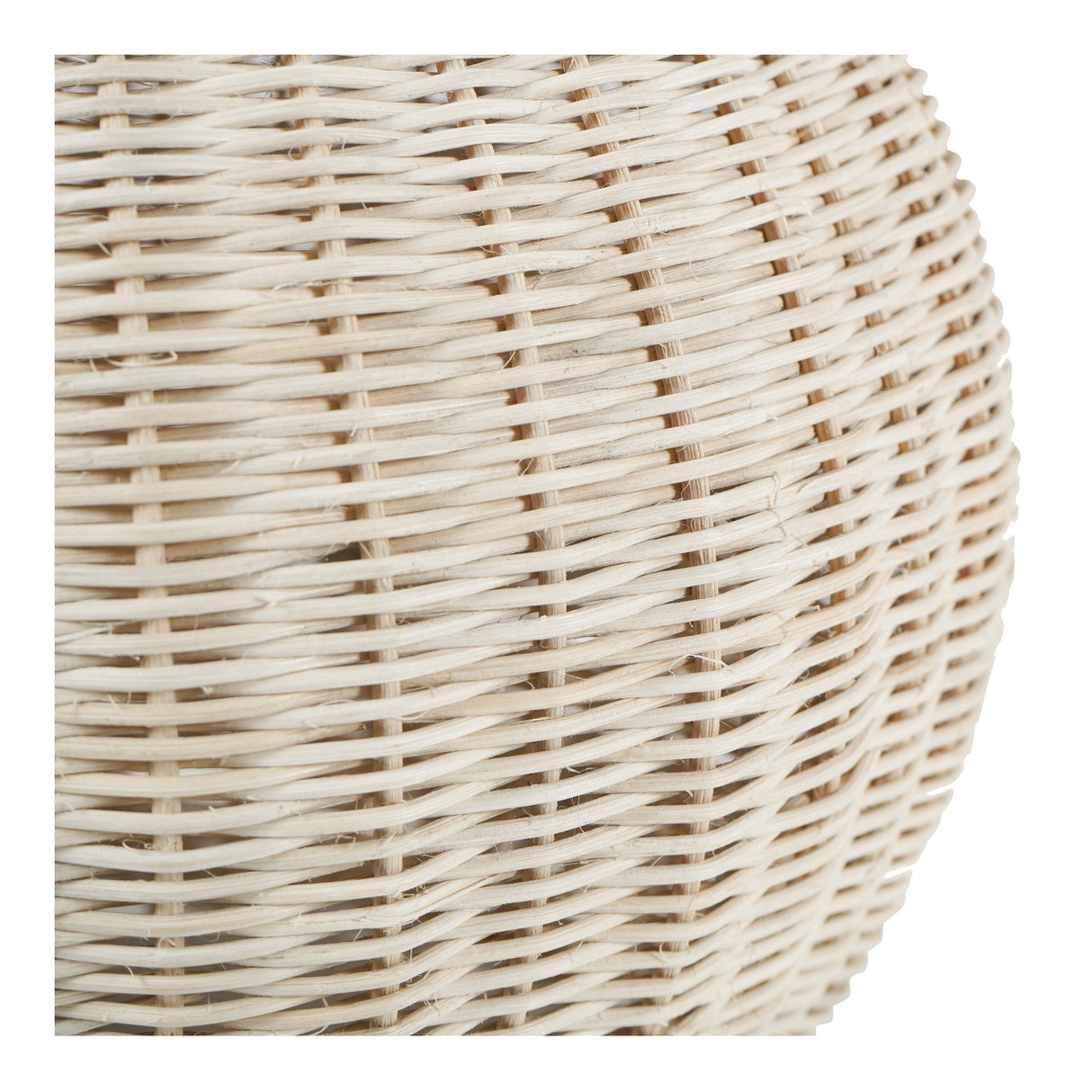 Large Rattan Table Lamp - Natural With Drum Shade