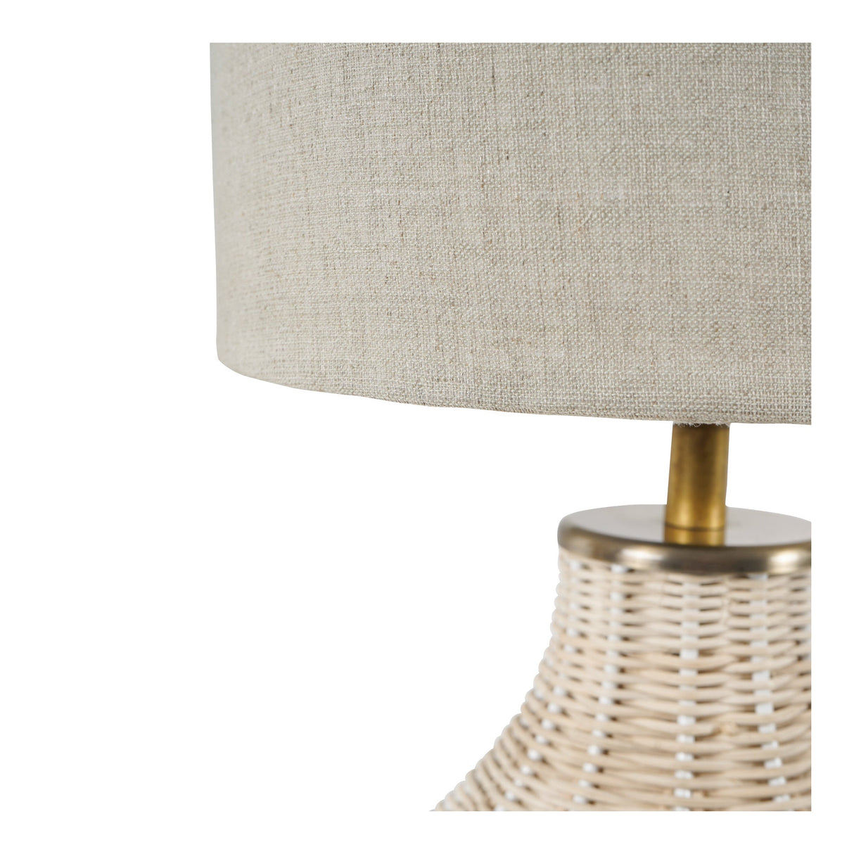 Small Rattan Table Lamp - Natural With Drum Shade
