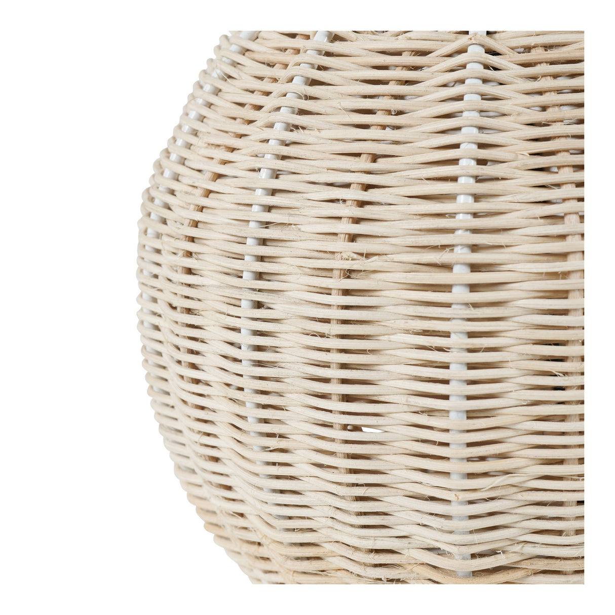 Small Rattan Table Lamp - Natural With Drum Shade