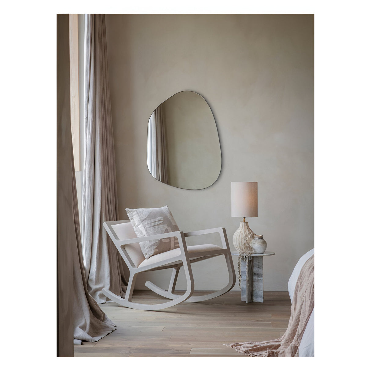 Small Rattan Table Lamp - Natural With Drum Shade