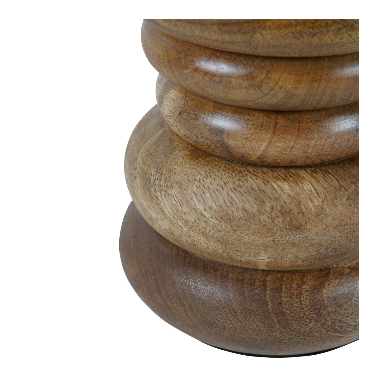 Leon Large Wood Table Lamp - Brown With Silk Jute Shade