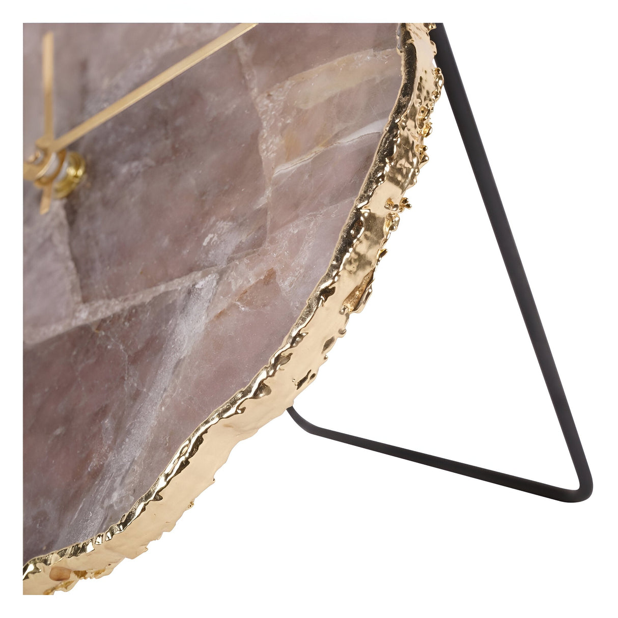 Agate Mantel Clock - Dusky Pink & Gold