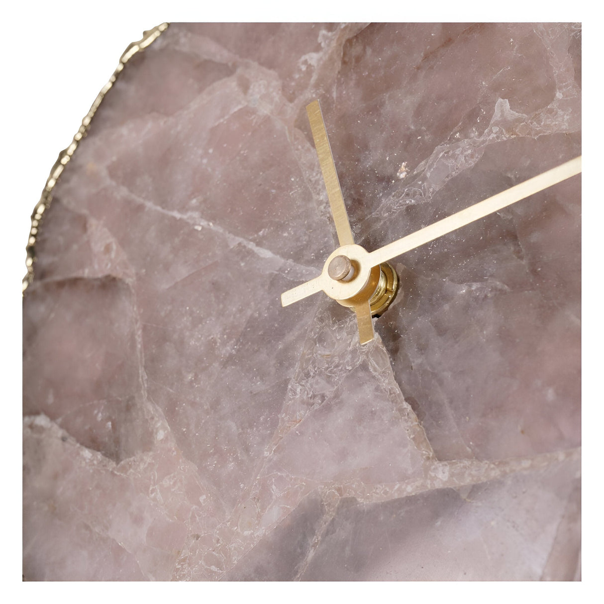 Agate Mantel Clock - Dusky Pink & Gold