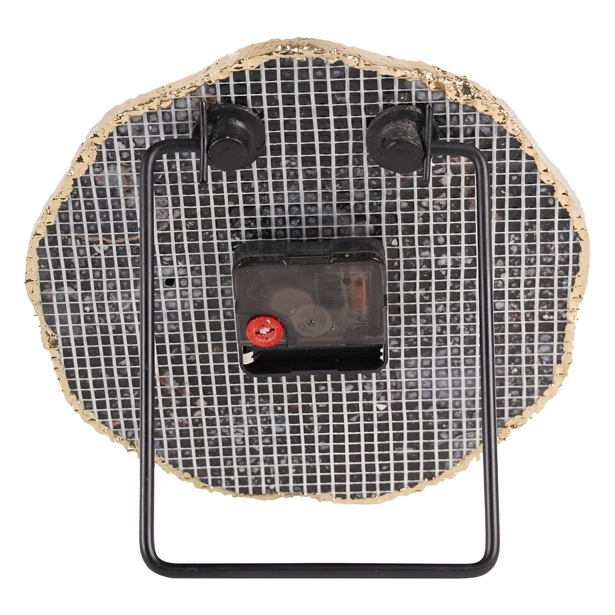 Agate Mantel Clock - Smokey Grey & Gold