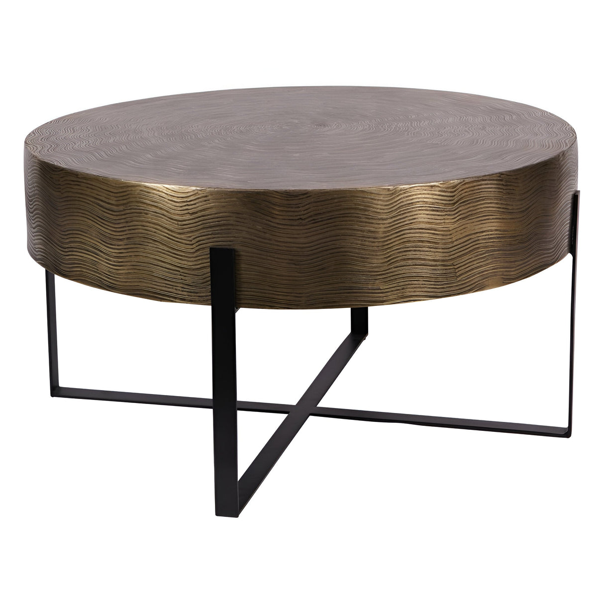 Santa Cruz Coffee Table 82cm - Etched Brass