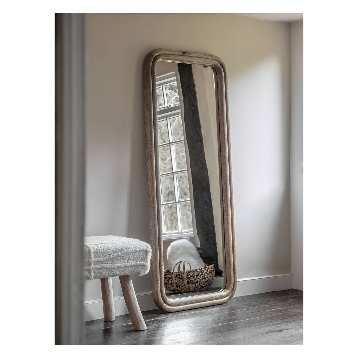 Leon Groove Edge Cheval Leaner Wall Mirror - 70x170cm