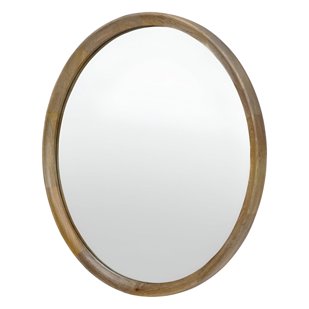 Leon Round Solid Wood Medium Wall Mirror - 90cm