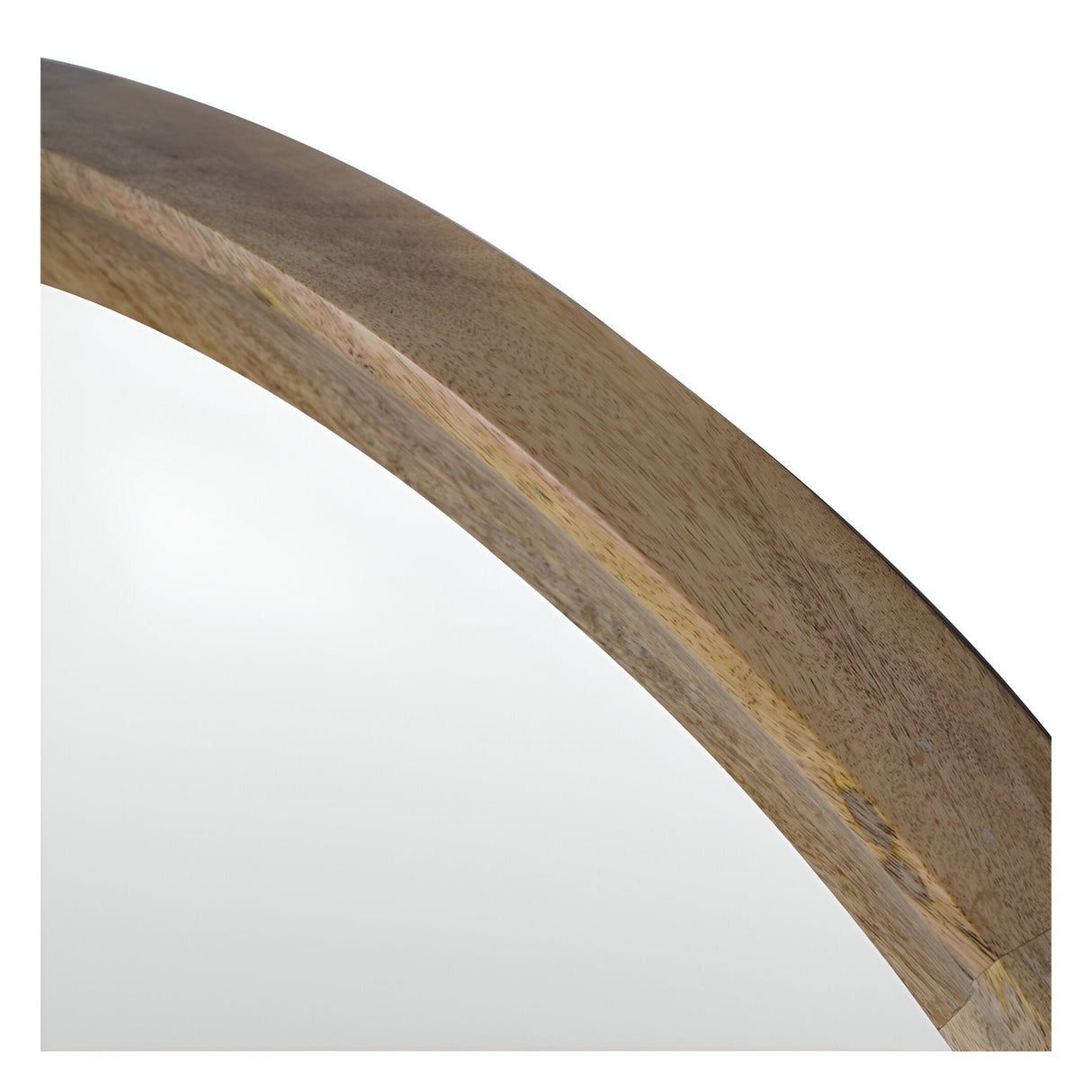 Leon Round Solid Wood Medium Wall Mirror - 90cm