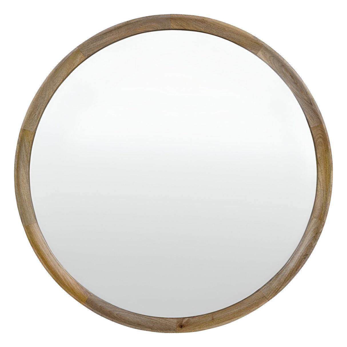 Leon Round Solid Wood Medium Wall Mirror - 90cm