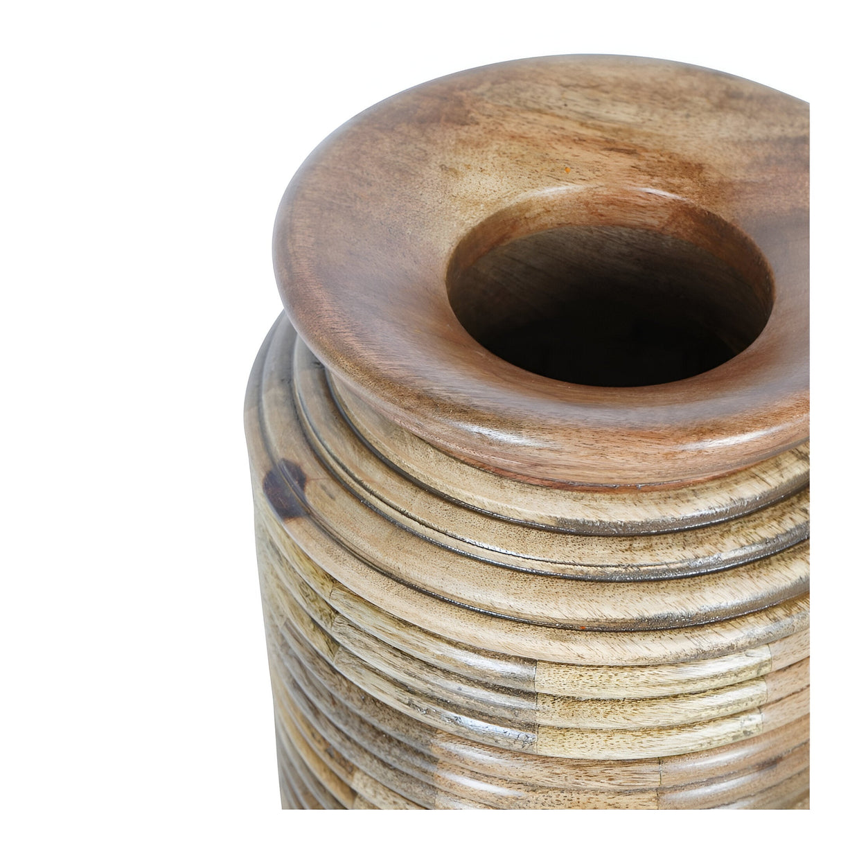 Leon Set of 2 Solid Wood Vase - Natural