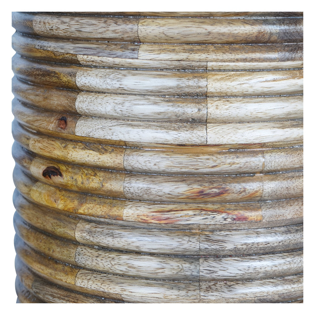 Leon Set of 2 Solid Wood Vase - Natural