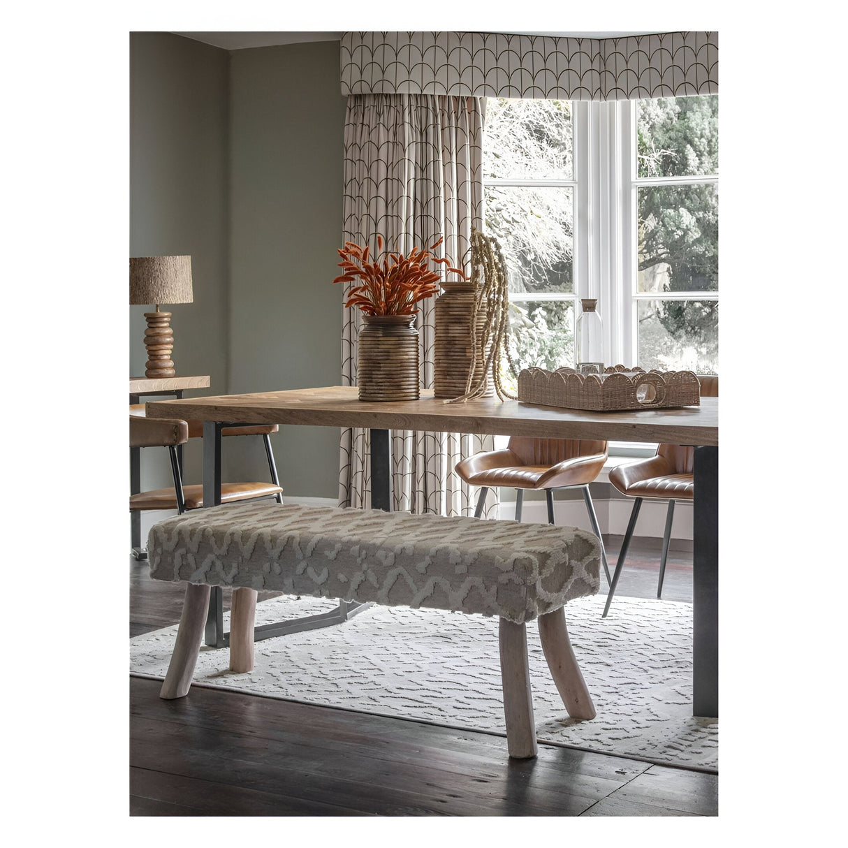 Leon Set of 2 Solid Wood Vase - Natural