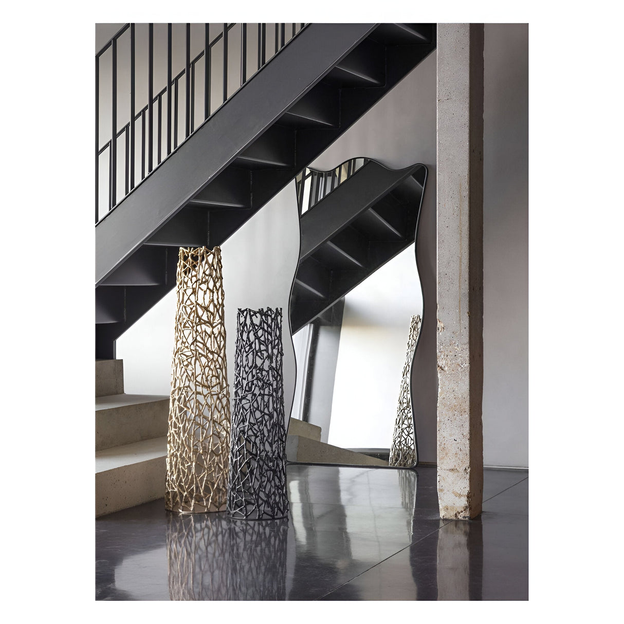 Tidal Metal Edge Rectangular Leaner Mirror - 82x178cm