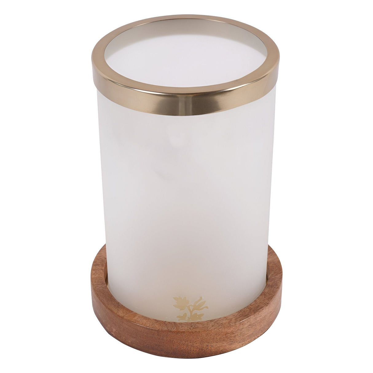 Laura Ashley Small Frosted Glass Hurricane - Gold