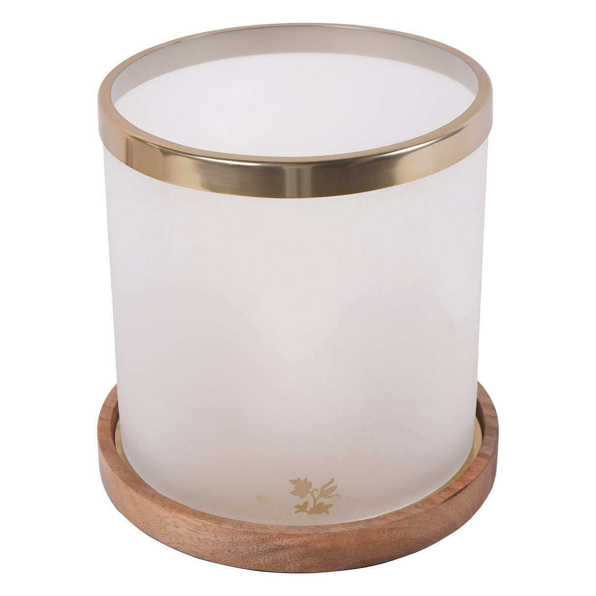 Laura Ashley Large Frosted Glass Hurricane - Gold