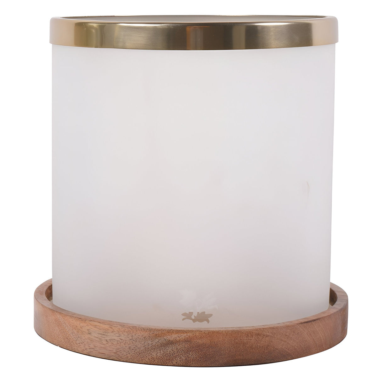 Laura Ashley Large Frosted Glass Hurricane - Gold