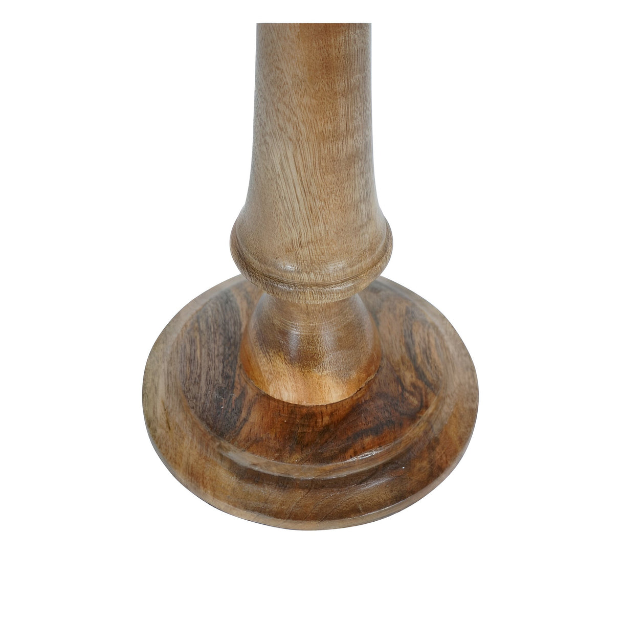 Laura Ashley Large Wooden Pedestal Hurricane With Frosted Glass - Brown