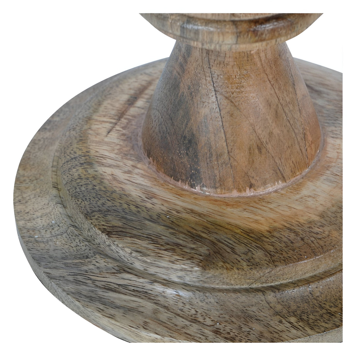 Laura Ashley Small Wooden Pedestal Hurricane With Frosted Glass - Brown