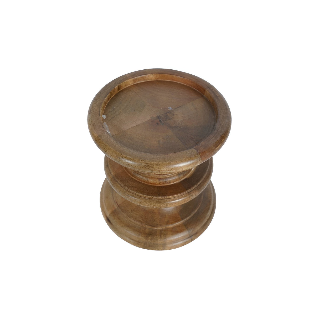 Laura Ashley Wooden Plinth Hurricane With Frosted Glass - Brown