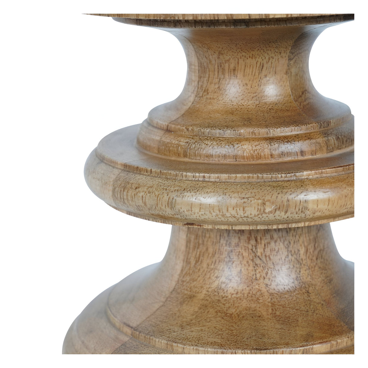 Laura Ashley Wooden Plinth Hurricane With Frosted Glass - Brown