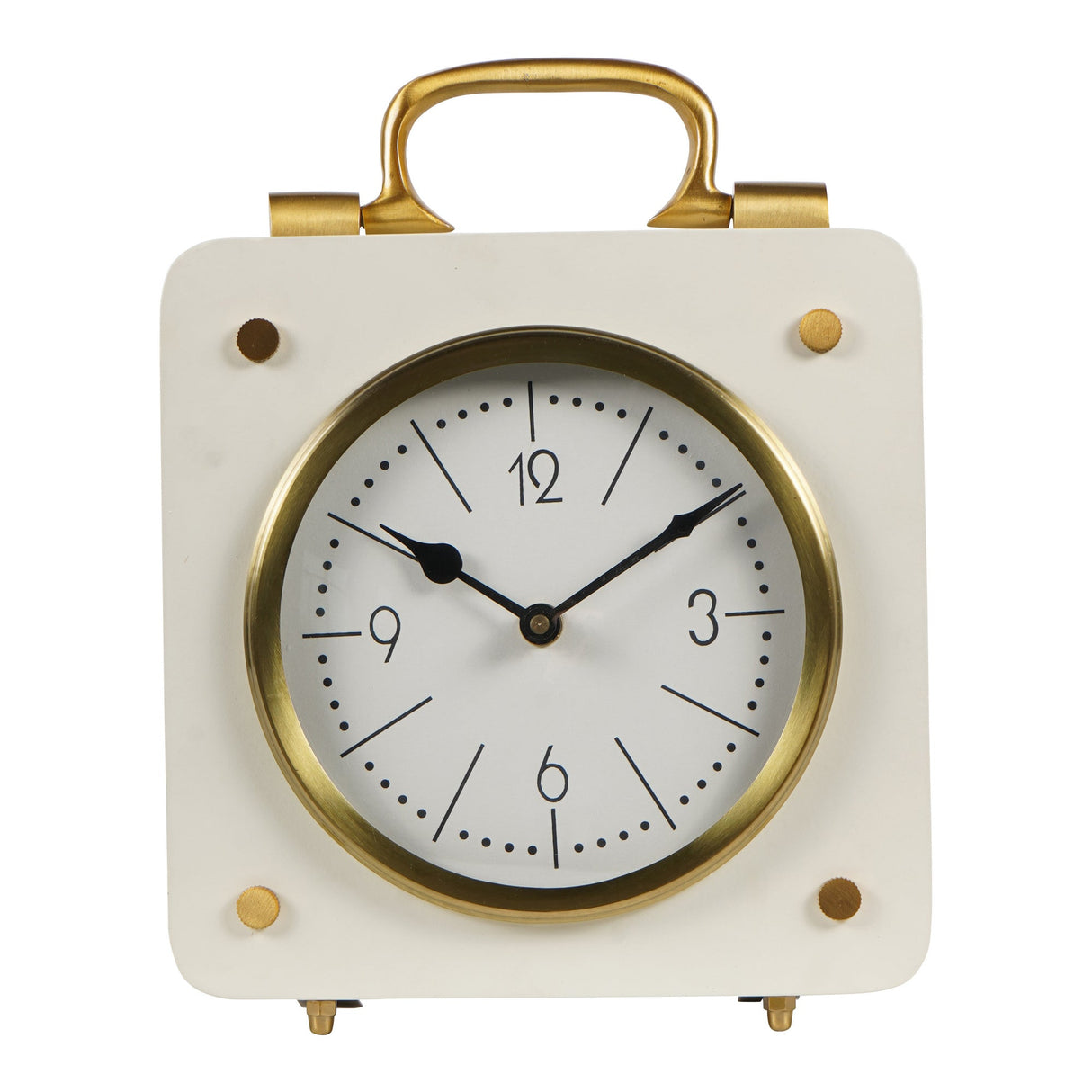 Kimberley Mantel Clock 20cm - Cream & Gold