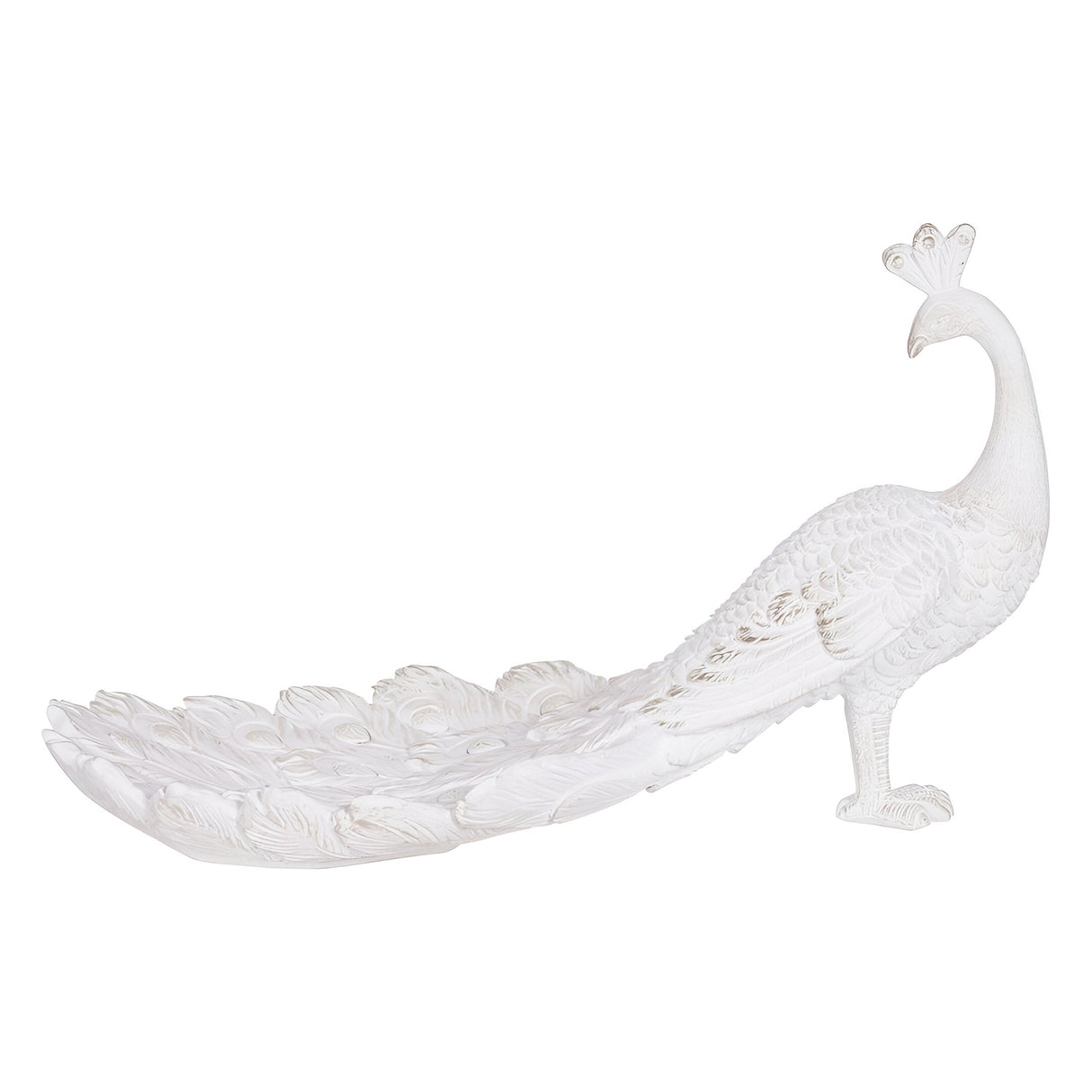 Laura Ashley Peacock Trinket Dish - Distressed White