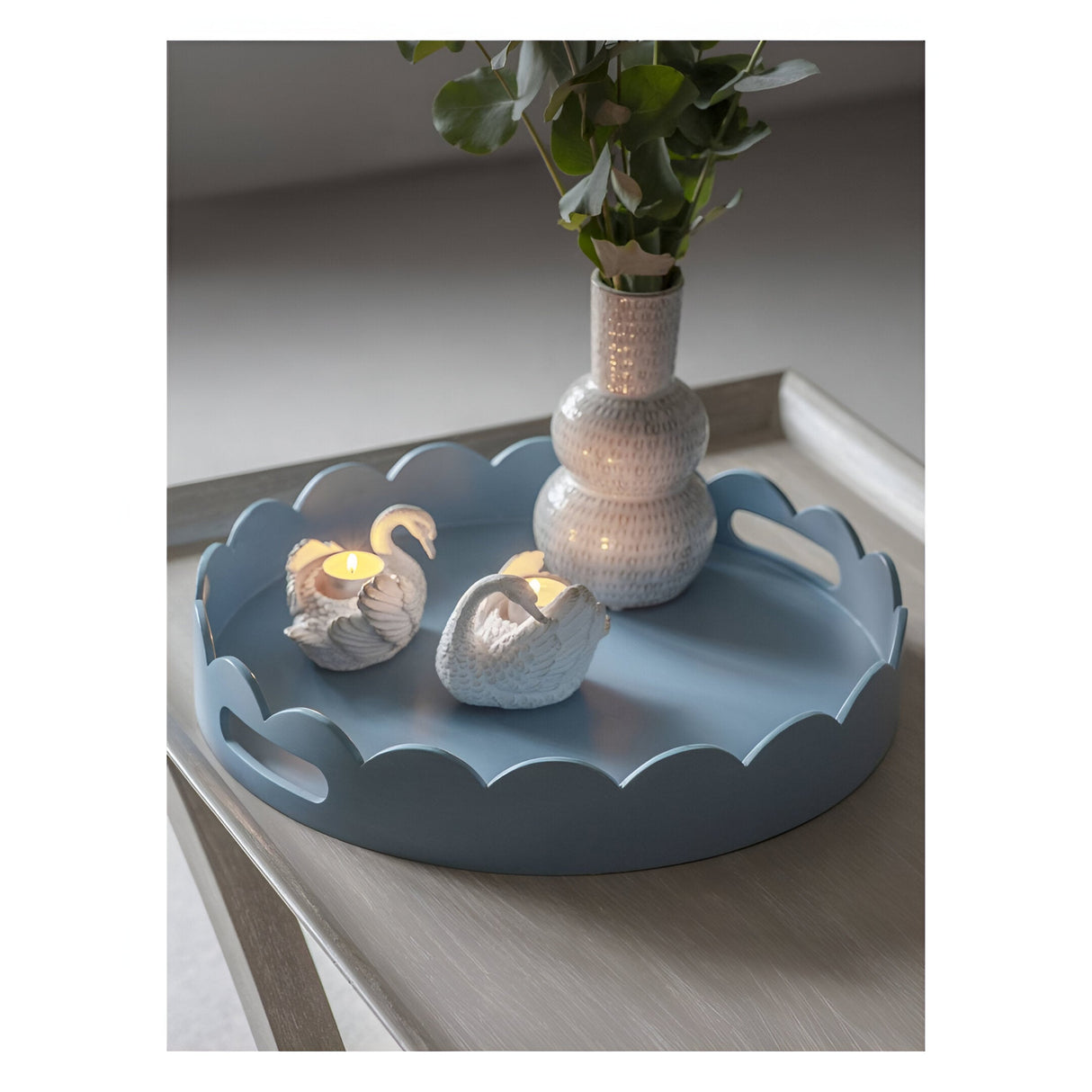 Laura Ashley Set of 2 Swan Votive Holder - Distressed White